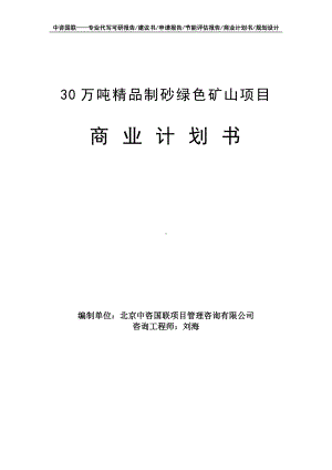 30万吨精品制砂绿色矿山项目商业计划书写作模板-融资招商.doc