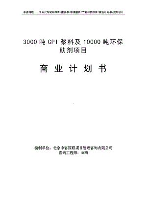 3000吨CPI浆料及10000吨环保助剂项目商业计划书写作模板-融资招商.doc