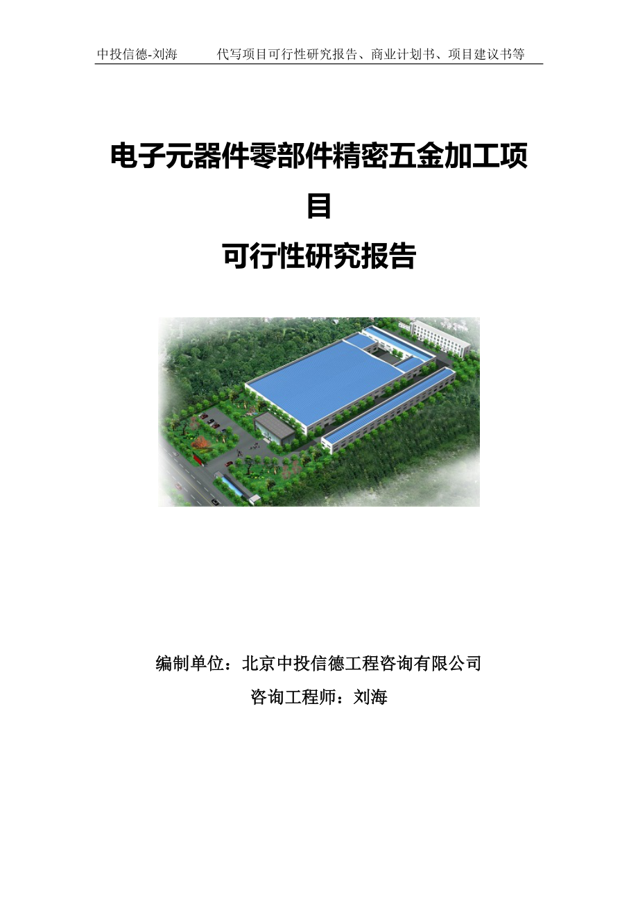 电子元器件零部件精密五金加工项目可行性研究报告写作模板.doc_第1页