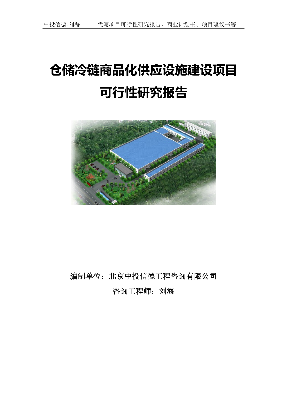 仓储冷链商品化供应设施建设项目可行性研究报告写作模板.doc_第1页