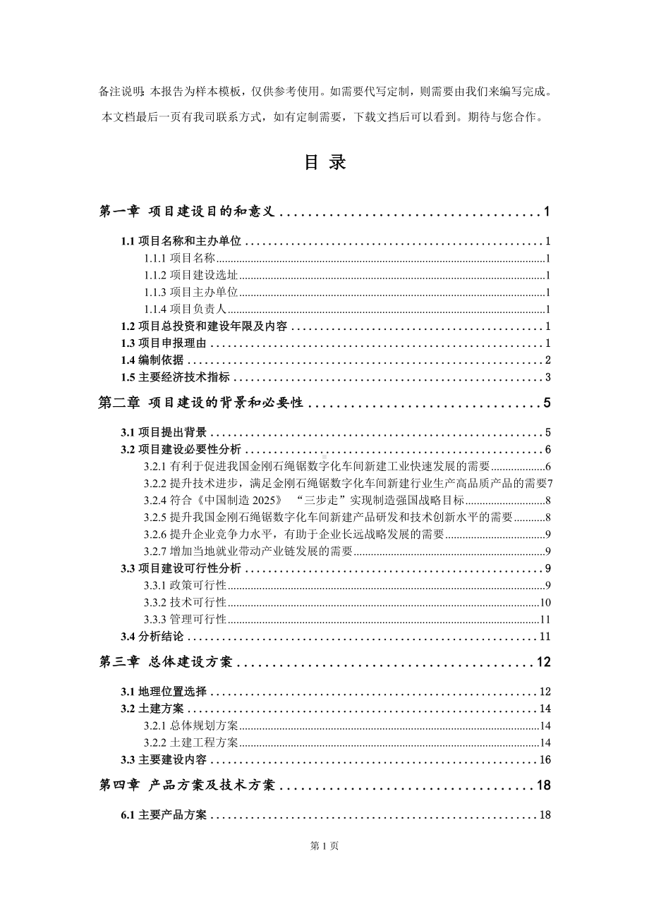 金刚石绳锯数字化车间新建项目建议书写作模板.doc_第2页