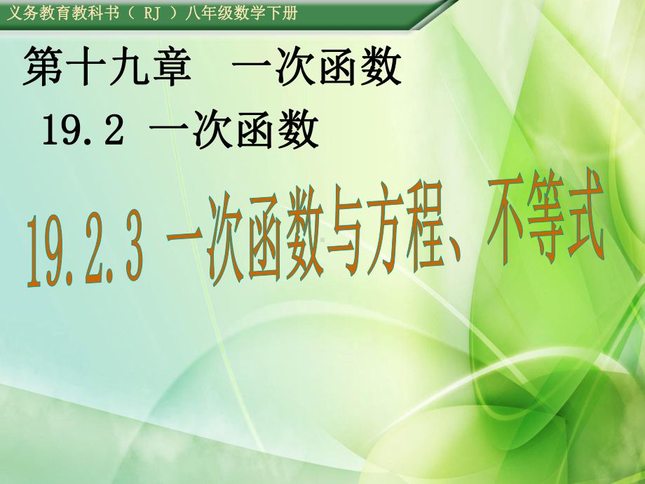 RJ人教版八年级数学下册课件一次函数与不等式2.pptx_第2页