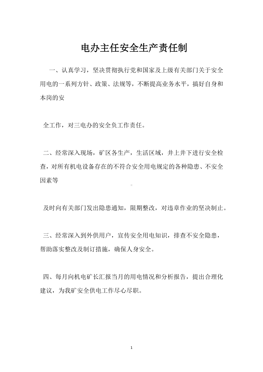 电办主任安全生产责任制模板范本.docx_第1页