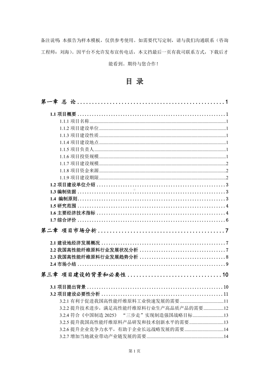 高性能纤维原料项目可行性研究报告模板.doc_第2页