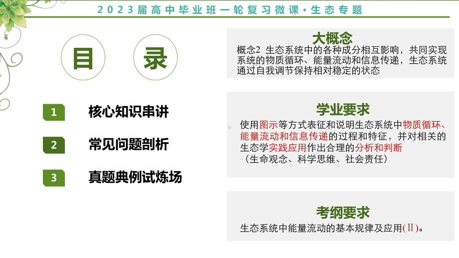 一轮复习 ppt课件：生态专题“物质与能量观-2023新人教版（2019）《高中生物》选择性必修第二册.pptx_第2页