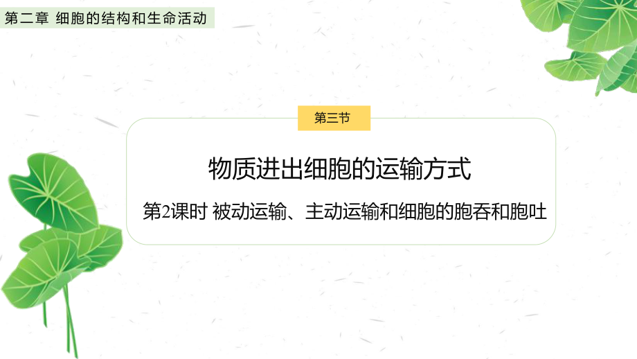 2.3.2 被动运输、主动运输和细胞的胞吞和胞吐 ppt课件-2023新苏教版（2019）《高中生物》必修第一册.pptx_第1页