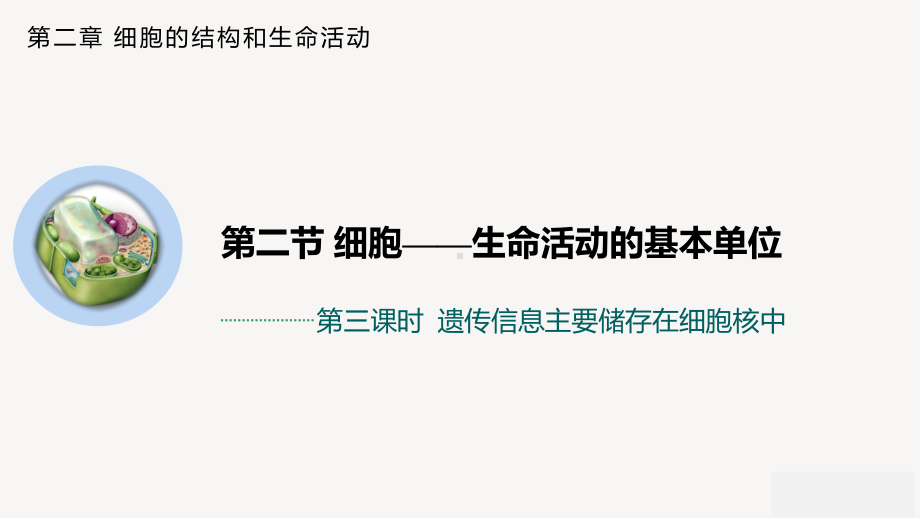 2.2.3 遗传信息主要储存在细胞核 ppt课件-2023新苏教版（2019）《高中生物》必修第一册.pptx_第1页