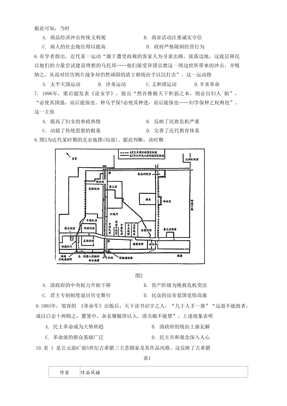 山东省潍坊市2022-2023高二下学期历史期末试卷+答案.docx_第2页