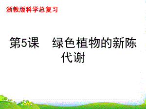 浙江省XX中学八高考级科学上册-第56课《课绿色植物的新陈代谢》课件-浙教.ppt