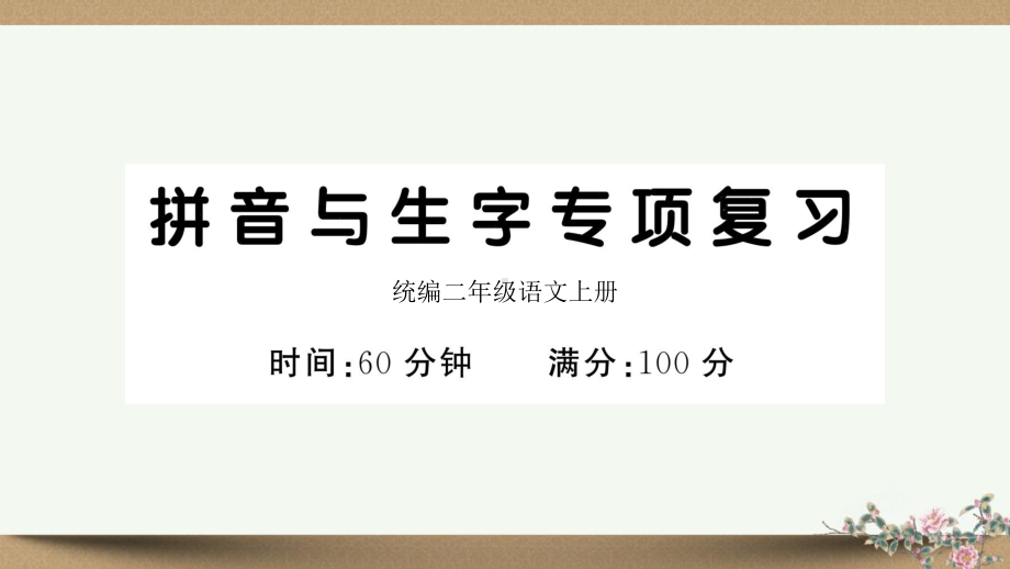 统编二年级语文上册拼音与生字专项复习课件.pptx_第1页