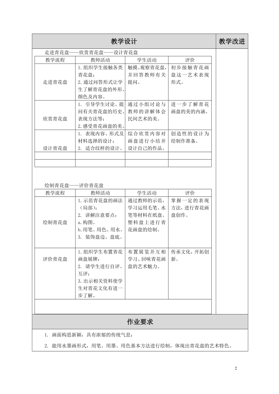 苏少版二年级上册美术第20课《青花盘》教案（共1课时）.doc_第2页