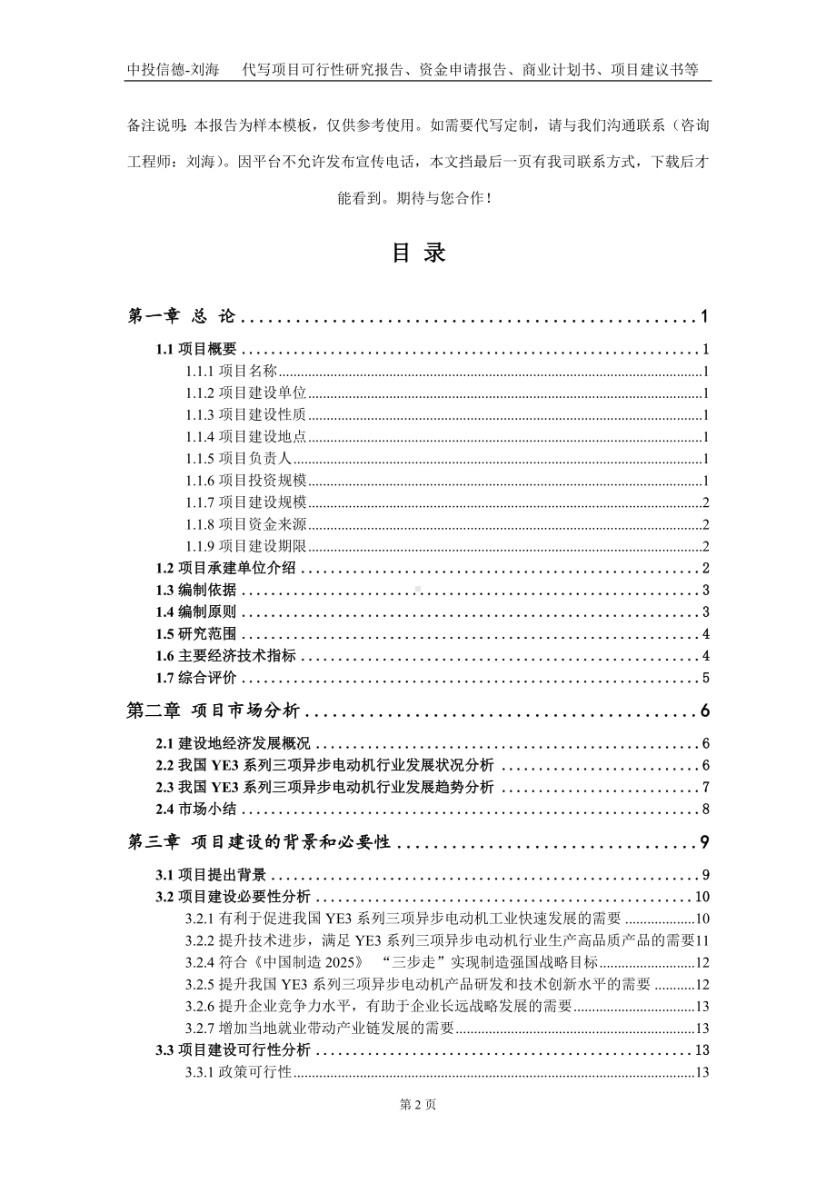 YE3系列三项异步电动机项目资金申请报告写作模板.doc_第2页