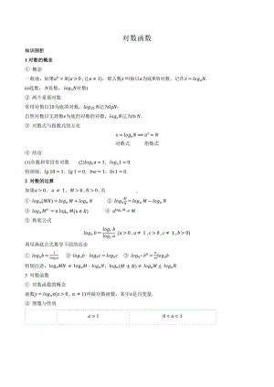 人教A版高中数学必修一4.2《对数函数》讲义及答案.docx