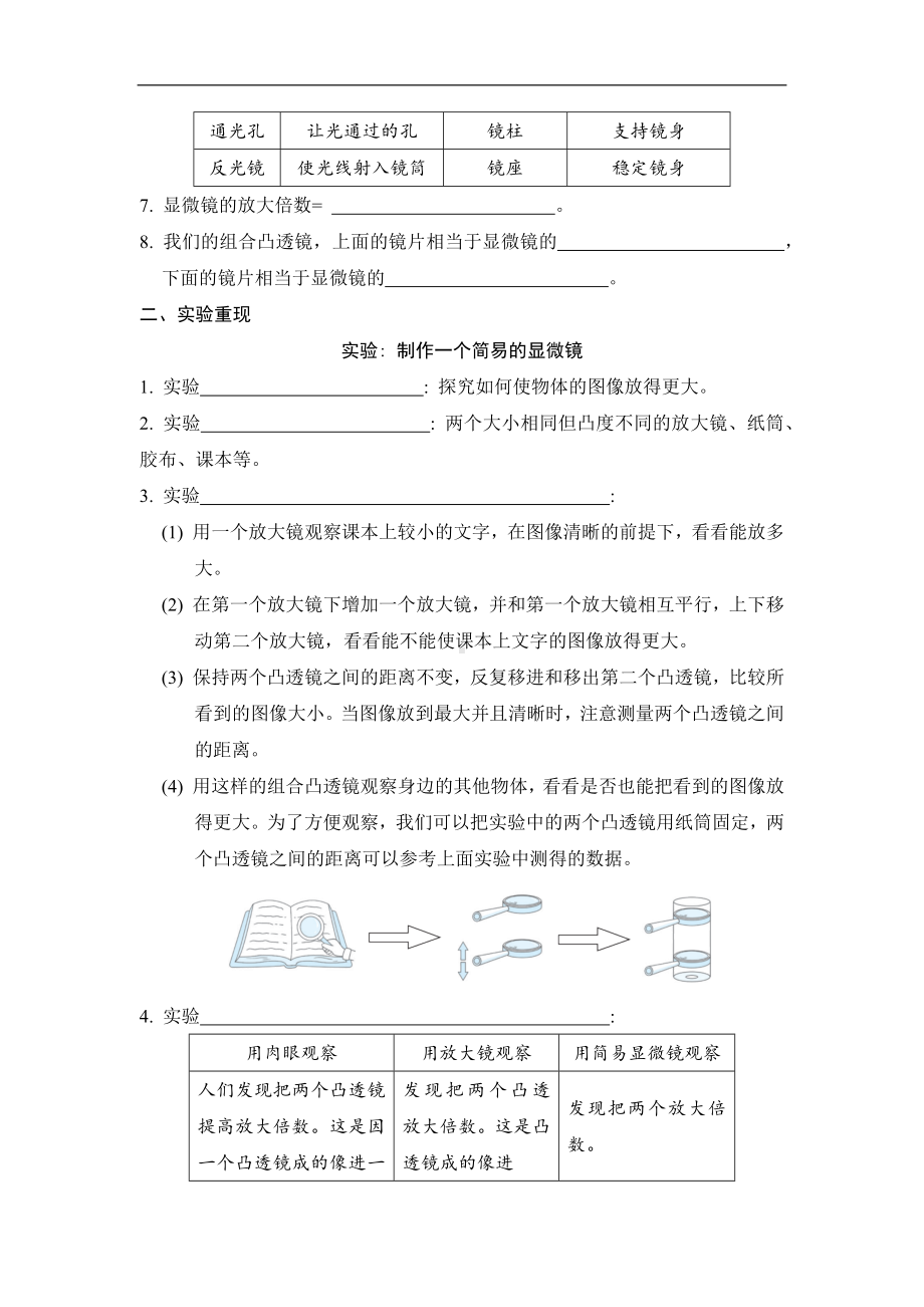 第一单元　 微小世界第 2 课时 怎样放得更大 同步学案（原卷版）.docx_第2页