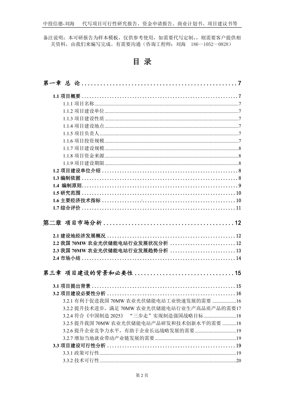 70MW农业光伏储能电站项目资金申请报告写作模板-定制代写.doc_第2页