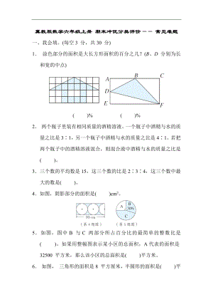 冀教版数学六年级上册 期末冲优分类评价- 常见难题.docx