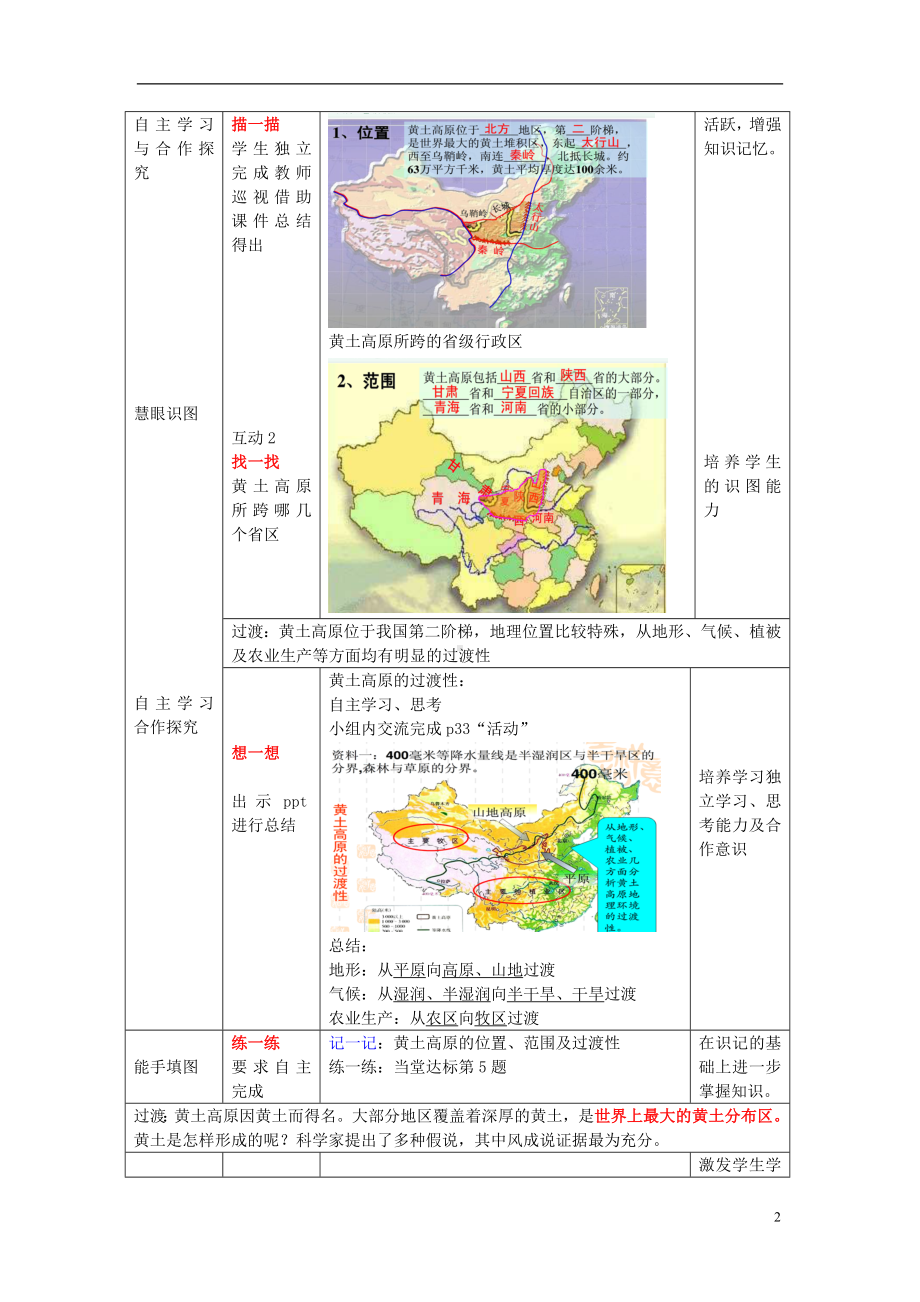 商务星球初中地理八年级下册6第3节黄土高原教案4.doc_第2页