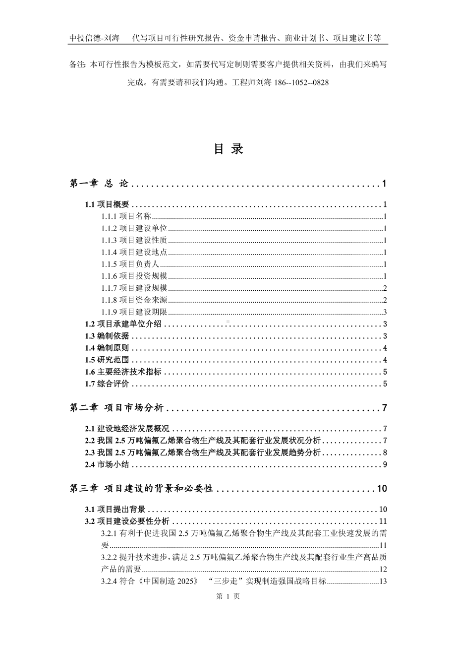 2.5万吨偏氟乙烯聚合物生产线及其配套项目资金申请报告模板.doc_第2页