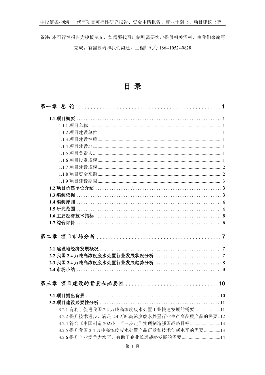 2.4万吨高浓度废水处置项目资金申请报告模板.doc_第2页