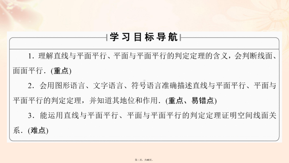 高中数学第一章立体几何初步5平行关系51平行关系的判定课件北师大版必修2.ppt_第2页