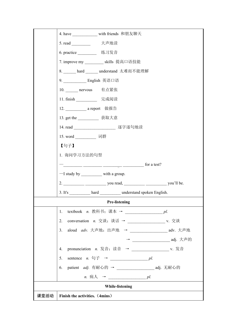 初中英语九年级全册-Unit 1 第1课时 Section A (1a-2d) （导学案）.docx_第2页