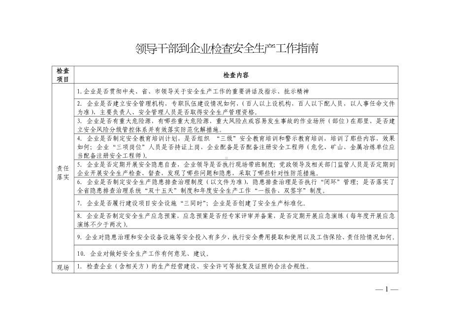 领导干部到企业检查安全生产工作指南.doc_第1页