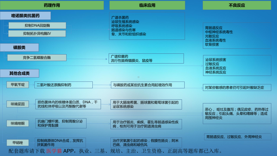 医院教学药理病理学人卫九版课件第四十四章 人工合成抗菌药 本章小结.pptx_第2页