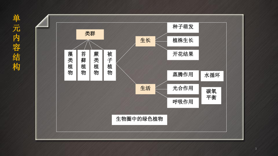 人教版七年级上册第三单元生物圈中绿色植物教材分析课件.ppt_第3页