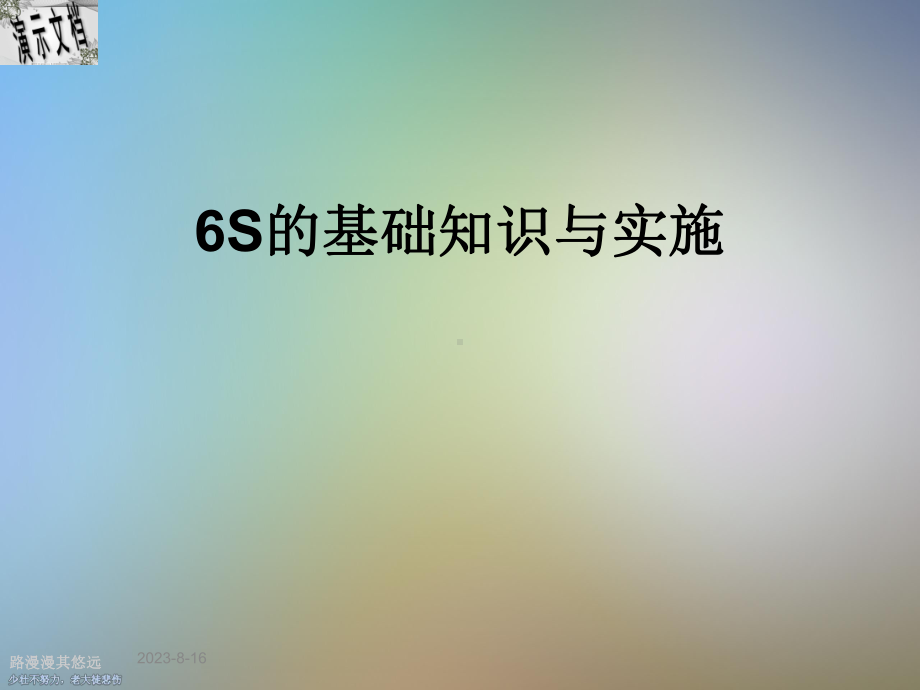 6S的基础知识与实施课件.ppt_第1页