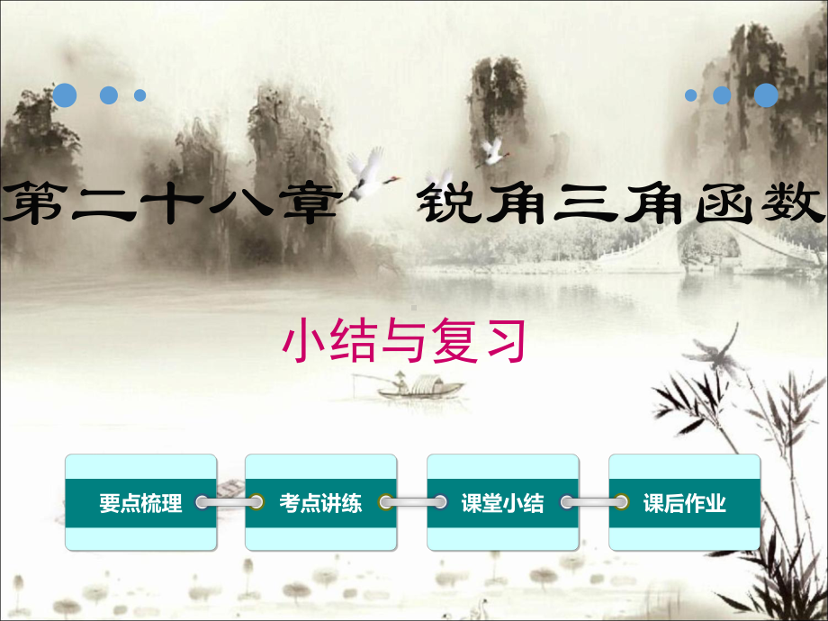 人教版九年级下册数学人教版九年级下册数学第二十八章小结与复习课件.ppt_第1页