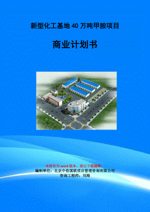 新型化工基地40万吨甲胺项目商业计划书写作模板.doc