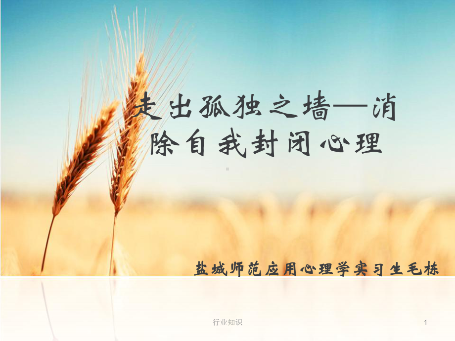 消除自我封闭心理[业界荟萃]课件.ppt_第1页