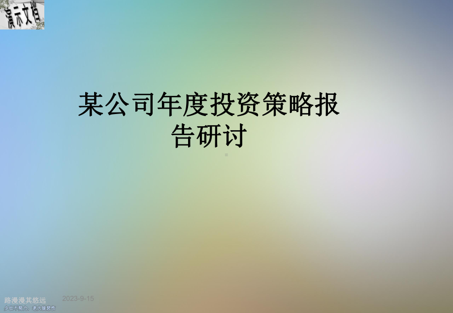 某公司年度投资策略报告研讨课件.ppt_第1页