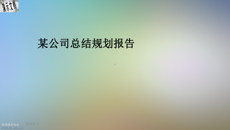 某公司总结规划报告课件.ppt_第1页