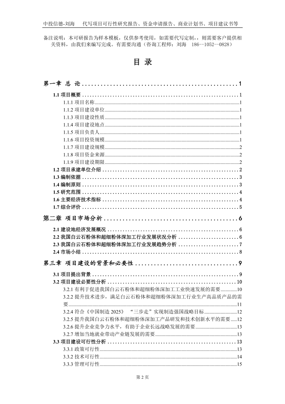 白云石粉体和超细粉体深加工项目资金申请报告写作模板+定制代写.doc_第2页