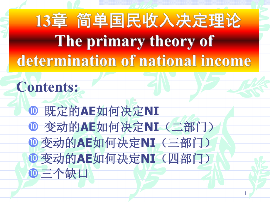 简单国民收入决定理论概述课件.pptx_第1页