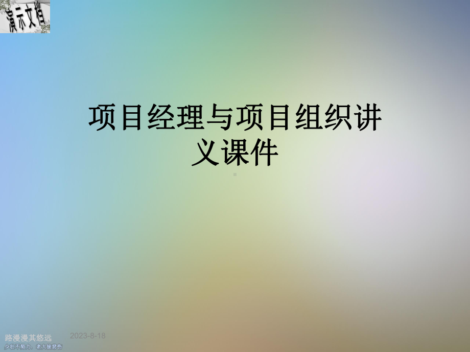 项目经理与项目组织讲义课件.ppt_第1页