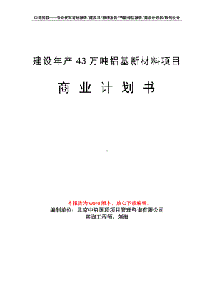 建设年产43万吨铝基新材料项目商业计划书写作模板-融资.doc