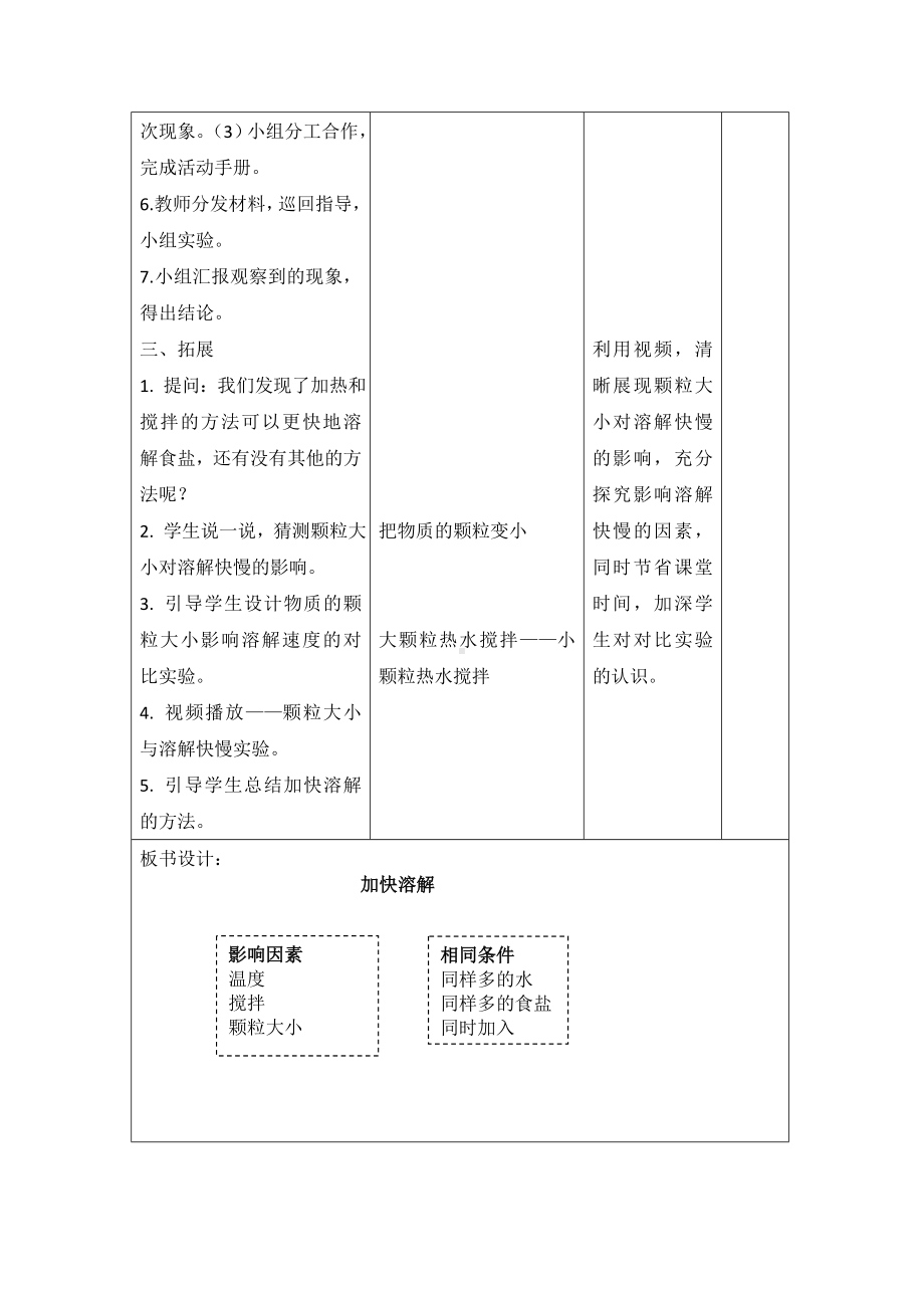 2023秋 教科版科学三年级上册 6 加快溶解 教案.doc_第3页