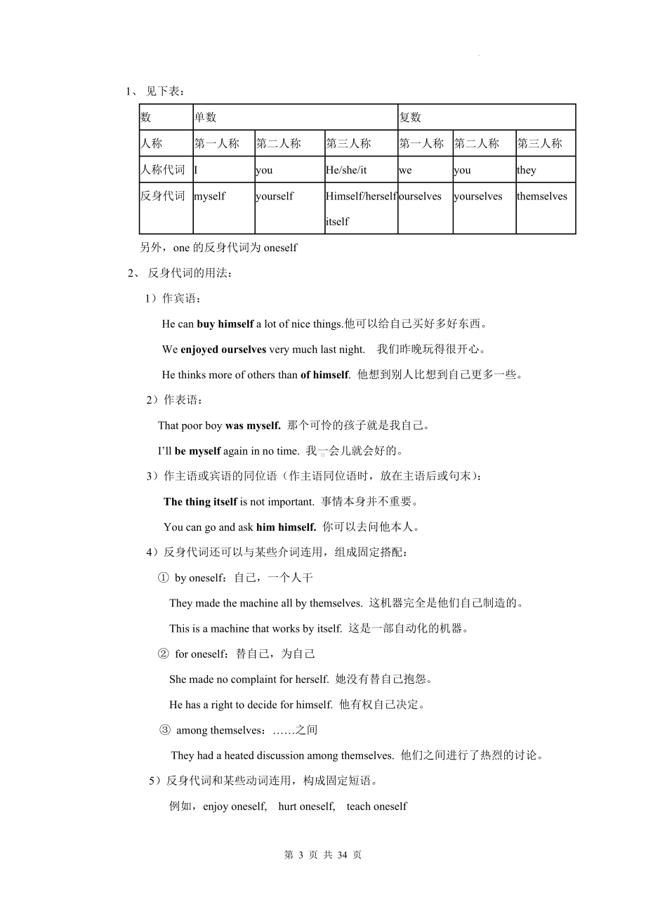 2024年中考英语语法复习：代词 专题讲义（含练习题及答案）.docx_第3页