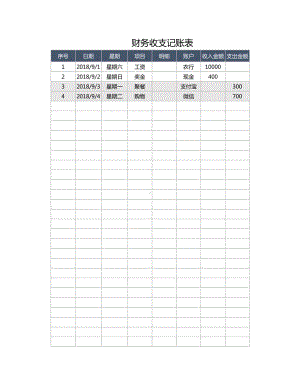 财务收支记账表（自动计算）.xlsx