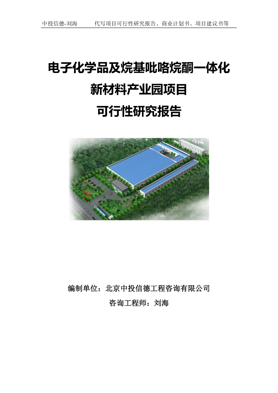 电子化学品及烷基吡咯烷酮一体化新材料产业园项目可行性研究报告写作模板-备案拿地.doc_第1页