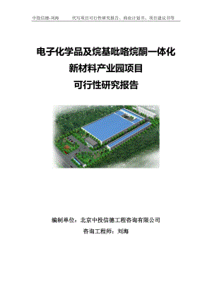 电子化学品及烷基吡咯烷酮一体化新材料产业园项目可行性研究报告写作模板-备案拿地.doc