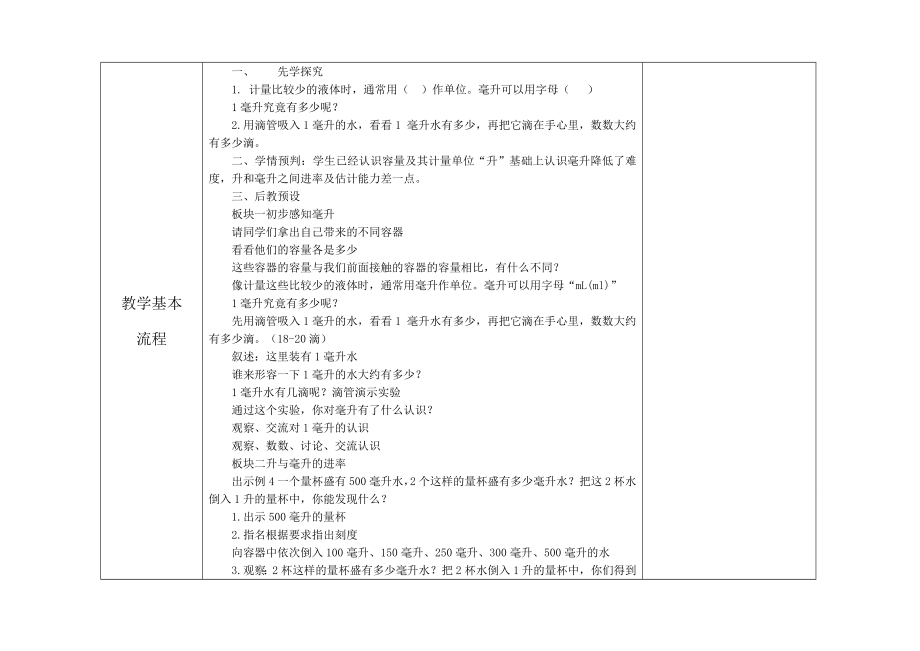 苏教版四年级上册数学第1单元第2课《认识毫升》教案.doc_第2页