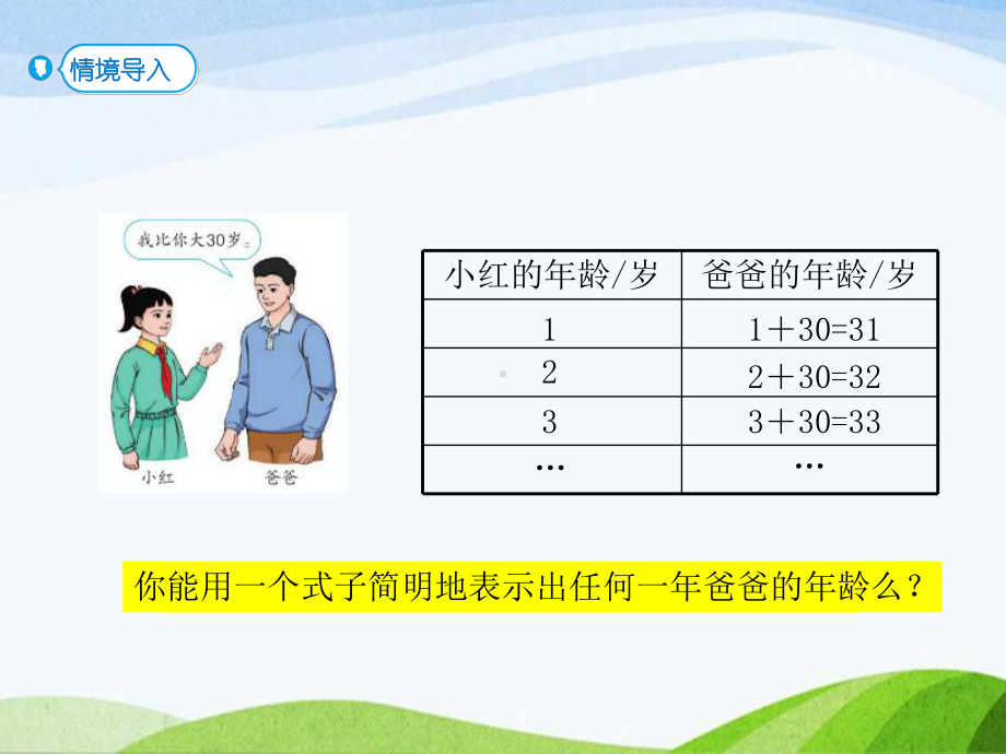 2023-2024上人教版数学五年级上册第1课时用字母表示数(一).pptx_第2页