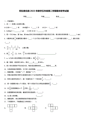 阿拉善右旗2023年数学五年级第二学期期末联考试题含解析.doc