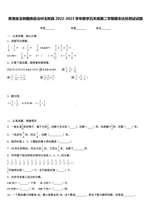 青海省玉树藏族自治州玉树县2022-2023学年数学五年级第二学期期末达标测试试题含解析.doc