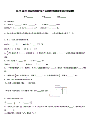 2022-2023学年德清县数学五年级第二学期期末调研模拟试题含解析.doc