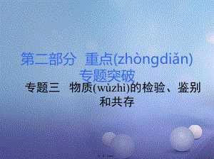 湖南省中考化学第二部分重点专题突破专题三物质的检验鉴别和共存课件042137.pptx