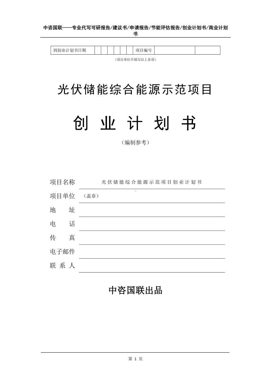 光伏储能综合能源示范项目创业计划书写作模板.doc_第2页